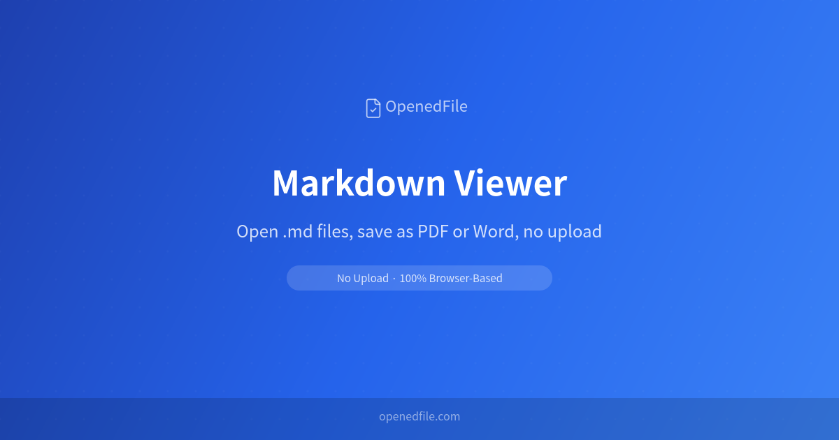 Open a Markdown (.md) File Online — View, Edit, Save as PDF or Word ...
